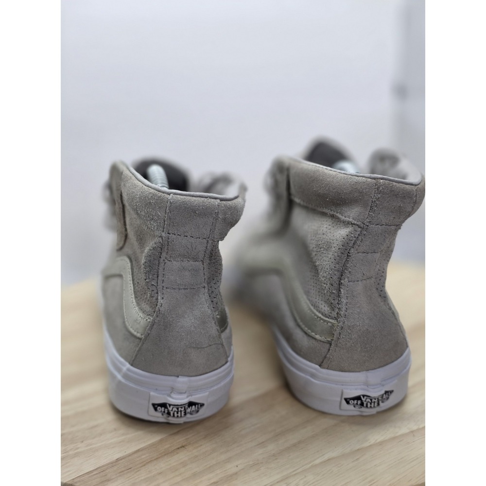 Womens Size 9 - VANS Sk8 Hi Top Beige/Silver/White Suede Skate Shoes - Picture 5 of 7